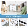 PAGED Modern Nightstand Storage Bedside Table Double-Drawer Side Table with MDF Tabletop and Tempered Glass Legs for Bedroom - 4 of 4