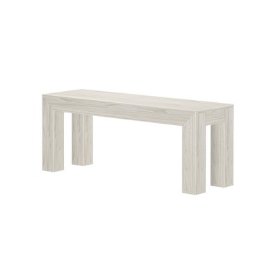 White Sand Wirebrush Solid Pine Modern Dining Bench, 49"