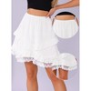 INSPIRE CHIC Women's Ruffle Elastic High Waist Lace Hem Casual Summer Tiered Mini Skirts - 2 of 4