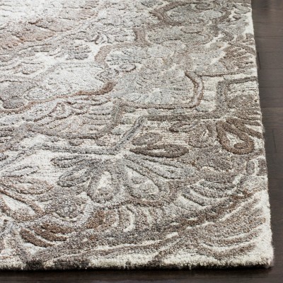 Gray and Ivory Hand-Tufted Wool Runner Rug