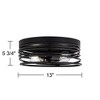Possini Euro Design Beardsley 13" Modern Industrial 2-Light Flush-Mount Ceiling Light Fixture Kitchen Foyer Hallway Drum Round Black Finish Metal - 4 of 4