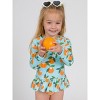 RuffleButts Girls UPF50+ Sun Protected Scallop Hem Long Sleeve Rash Guard Bikini - 3 of 4