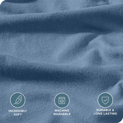 Coronet Blue King/California King Cotton Flannel Duvet Cover Set