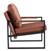 Upholstered Armchair With Metal Frame PU Leather Accent Arm Chair Modern Sofa Chairs Extra-Thick Padded Backrest And Seat For Home - 3 of 4