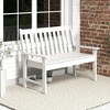 Tangkula 2-Person Outdoor Garden Park Bench All-Weather HDPE Patio Loveseat Chair with Cozy Backrest Ergonomic Loveseat Bench White - 2 of 4