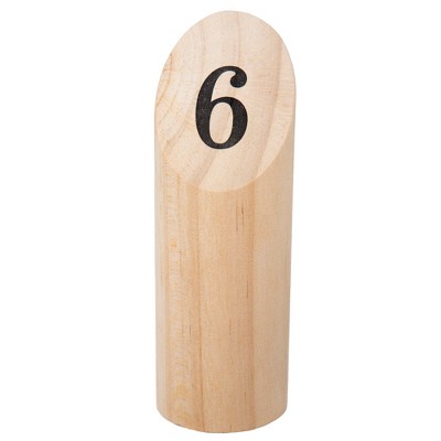 Toy Time Wooden Throwing Game for Adults and Kids - Complete Set With 12 Numbered Skittles, Throwing Dowel, and Carrying Crate