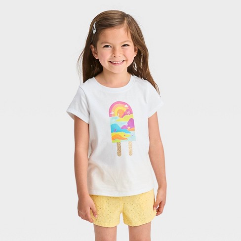 Toddler Girls' Popsicle Short T-shirt - Cat & Jack™ White : Target