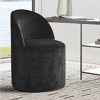 Armless Rolling Office Chair with Casters, Upholstered Chenille Desk Chair for Home Office, Workspace or Study Room-Maison Boucle - 2 of 4
