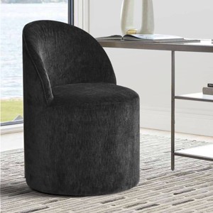 Best Home Office Chair with Wheels Chenille Barrel Upholstered Office Chair Armless for Home Office,Living Room-Tanpinhause - 1 of 4