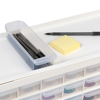 Compact White Stackable 44-Drawer Organizer Cabinet