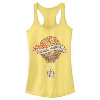 Juniors Womens Up Valentine's Day His Greatest Adventure Racerback Tank Top