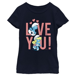 Girl's The Smurfs Smurfette Love You T-Shirt - 1 of 4