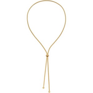 Y-Circle Necklace for Women, Adjustable Gold and Silver Plated Long Chain - 1 of 4