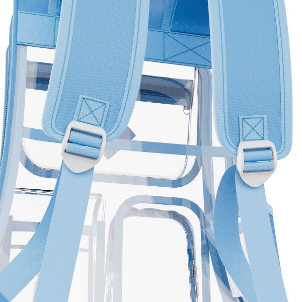 Mochila transparente Contixo para niños y adultos, aprobada para estadios y escuela, PVC impermeable, 16.9" alto x 13.7" largo x 6.6" ancho 3