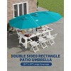 15 Ft Large Patio Umbrella with Solar Lights, Outdoor Double-Sided Rectangle Umbrella with Base, Outdoor Umbrella for Backyard, Pool, Patio - 4 of 4