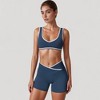 Anna-Kaci Active Women's High Waist Crossover Athletic Shorts with Stretch Fabric and Flattering V Front Waistband - 3 of 4