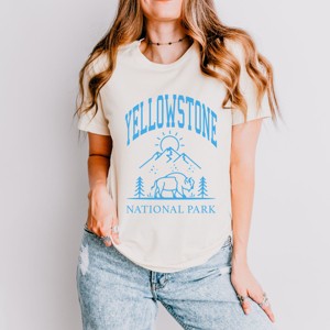Simply Sage Market Yellowstone National Park Mountain Short Sleeve Tee - XS - Cream - 1 of 4