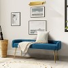 Emilio Fall Modern 55.25 Wide Upholstered Low Back Bench with Sturdy Golden Metal Tapered Leg Deal of the day| ART OF LIVING DESIGNS - 2 of 4