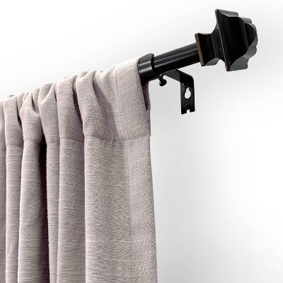 Lumi 48-84" Oil Rubbed Bronze Curtain Rod with Square Finials