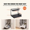 VEVOR 2 Tier Pull Out Cabinet Organizer(10.7"W x 14.2"D ), Under Sink Organizer and Storage, Slide Out Drawer Cabinet Organizer, Black - 3 of 4