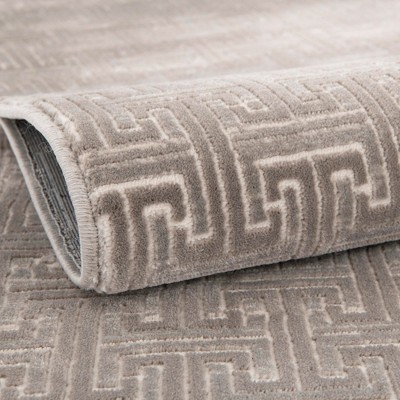 Modern Uptown Gray Geometric Indoor Rug, 5' x 8', Easy Care