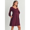 Hello Miz Women's Long Sleeve Empire Waist U Neck Maternity Dress - 2 of 4