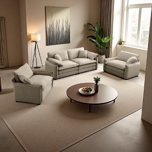 3-Piece Corduroy Sofa Set with 2 Singles + 2-Seater - 1 of 4