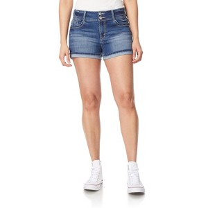 WallFlower Women's Luscious Curvy Denim Shorts Mid-Rise Bling Insta Stretch Juniors (Available in Plus Size) - 1 of 3