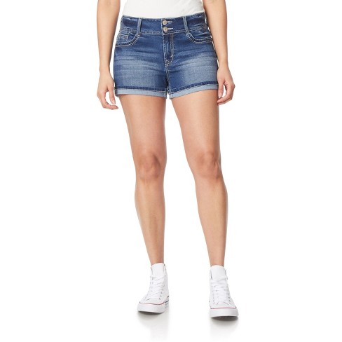 Wallflower Women's Luscious Curvy Denim Shorts Mid-rise Insta Stretch ...