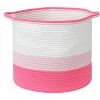 Midlee Pink Toys Cotton Rope Basket- 3 Tone- Nursery Dog Kids Baby Woven Storage Bin Organizer - 4 of 4
