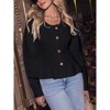 Coolmee Women's Cropped Cardigan Sweaters Fall Sleeve Button Cardigans Ruffled Hem Cute Sweater - 4 of 4