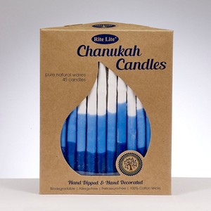Rite Lite Premium Menorah  Candles - 5.25" - Blue and White - 45ct - 1 of 4