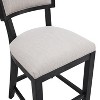 PAGED Bar Stools Set of 2, Modern Wooden Upholstered Swivel Counter Height Bar Chair with Nailhead Trim for Bar, Kitchen, Dining Room - 4 of 4
