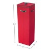 Hastings Home Wrapping Paper Upright Storage Box for 20 Rolls of 40" Gift Wrap With Lid, Dividers and Handles - Red With Green Handles - 4 of 4