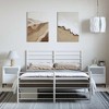vidaXL White Full Metal Bed Frame with Headboard & Slats, No Mattress, Easy Assembly - 3 of 4