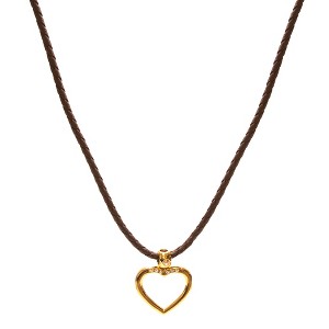 Calabria Eyeglass Necklace in Brown with Gold Heart Diamond Loop 29"inch - 1 of 4
