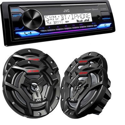 JVC KD-X38MBS Marine Digital Receiver W/ BT, USB, XM Ready + 2 Pairs CS-DR6201M 6.5" Black Marine Speakers