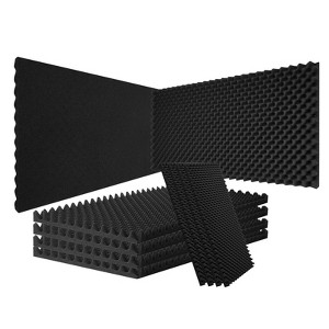 VEVOR Acoustic Foam Panels, 4 Pack 48 x 24 x 2 inches, Egg Designed Soundproof Wall Panels,Fire-Resistant Acoustic Panels,Sound Absorbing Panels,Black - 1 of 4