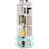Coucheta 54" Tall 360° Rotating Bookshelf , Spinning Metal Bookcase Tower with 5 Tiers, Industrial Freestanding Shelf Organizer - 2 of 4