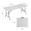FONTOI 70 Inch Indoor Folding Table Outdoor Portable Table Heavy Duty Foldable with Handle for Camping Picnic Party, White, 27.56"* 70.87"*29.13" - 3 of 4