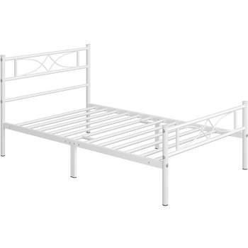 Yaheetech Simple Metal Bed Frame with Curved Design Headboard and Footboard
