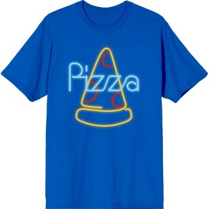 My Pizza Day Neon Pepperoni Pizza Slice Crew Neck Short Sleeve Adult T-shirt - 1 of 2