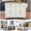 YOOCOZZ Rolling Kitchen Island with Solid Wood Top, Adjustable Shelves and Ample Storage - 3 of 4