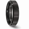Black Bow Jewelry Black Ceramic, 6mm Beveled Edge Comfort Fit Band - 4 of 4