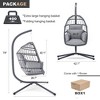 YOOCOZZ Outdoor & Indoor Patio Foldable Hanging Swing Chair with Knocked Down Base and Puffy Cushion - 3 of 3