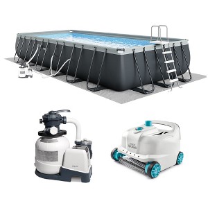 Intex 24' x 12' x 52" Rectangular Ultra XTR Frame Swimming Pool with Pump, Above Ground Pool Robot Vacuum Cleaner and 21-Feet Hose - 1 of 4