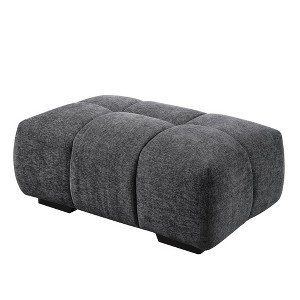 Acme Furniture,Chloris Ottoman, Gray Chenille - 1 of 4