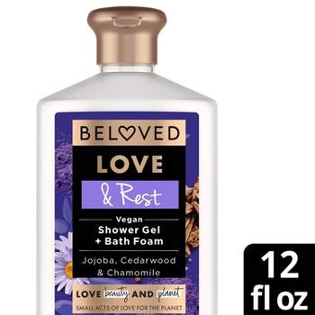 Beloved Love & Rest Vegan Shower Gel & Bath Foam - Jojoba, Lavender, Cedarwood & Chamomile - 12 fl oz