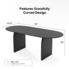 PexFix 79" x 33.5" Farmhouse Solid Wood Dining Table with Arched Legs Oval Kitchen Table Black for Dining Room & Kitchen - 2 of 4