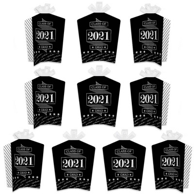 Big Dot of Happiness Graduation Cheers - Table Decorations - 2021 Graduation Party Fold and Flare Centerpieces - 10 Count